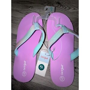 Cat & Jack Big Kids Purple Flip Flop Sandals Size XL 6